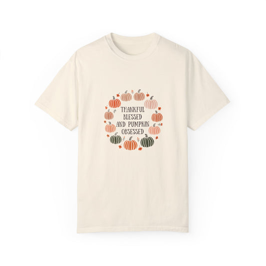 Thankful Blessed and Pumpkin Obsessed T-Shirt